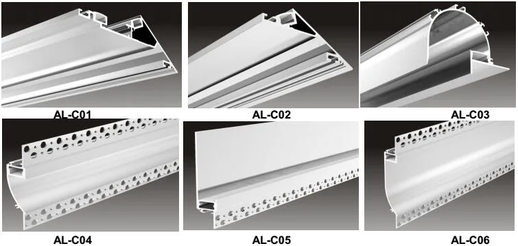 Al-C06 LED Aluminum Profile Art Downlight Indirect Lighting Cove Drywall Plaster Architecture Recessed Linear Light