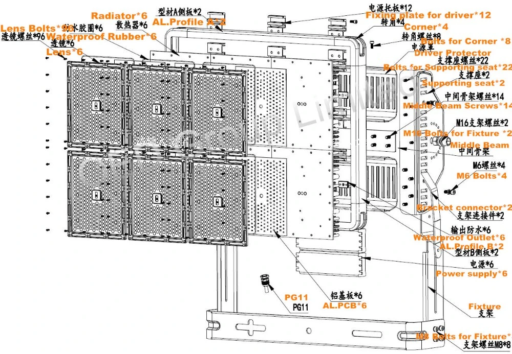 Weatherproof IP66 Lighting Airport Lighting Square Lighting Sport Stadium Lighting 140lpw 1080W LED Project Lamp