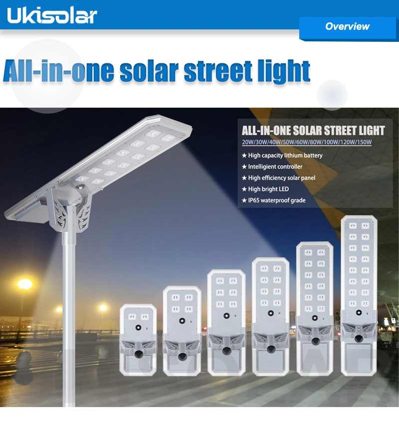 Ukisolar Solar Powered Outdoor Lights 150W 100W 80W 60W 40W Lighting for Road Highway Park