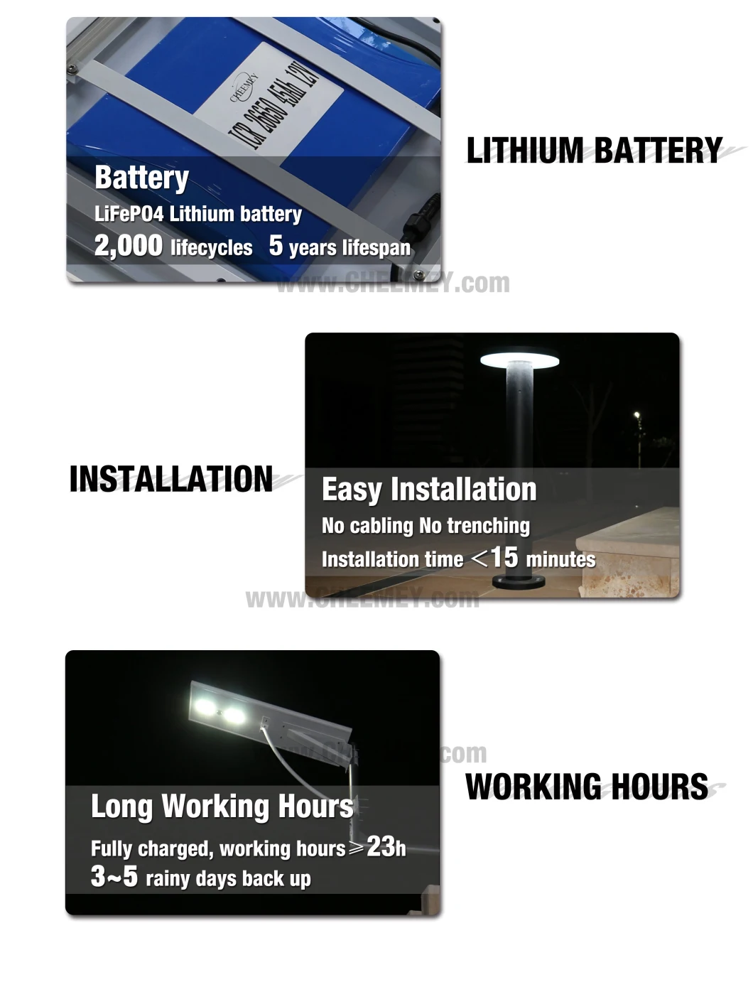 40W PIR Motion Sensor All in One Solar LED Street Lighting for Road Lighting