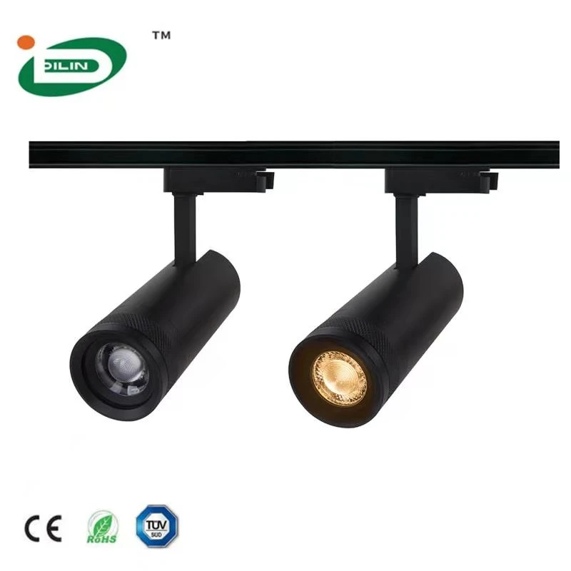 Triac Dimmable LED Track Lights 3phase Zommable Beam Angle Adjust Track Spot Lights for Professional Lighting