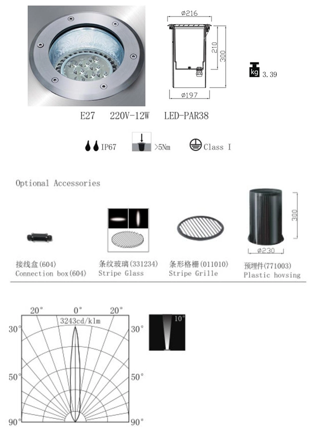 CREE LED Under Ground Light, High Power in Ground Light