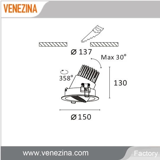 High Quality COB Dimmable Recessed Modern Ceiling LED Spot Lights LED Spotlight Ceiling Adjustable