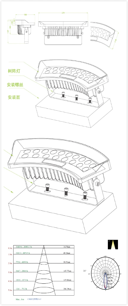 36W DMX RGB Upplight Trees in Your Landscape, Tree Hug LED Lighting