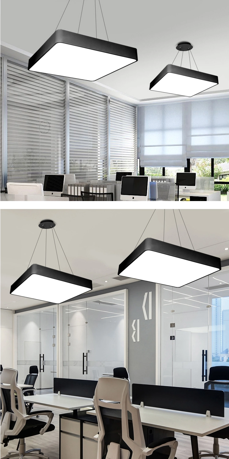 Underground Garage Lighting Geometric Lighting Chandelier Lighting Square Lights LED Hanging Linear LED Office Lighting