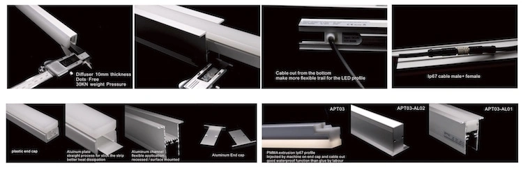 IP67 Waterproof Inground Recessed Outdoor LED Aluminum Profile for Lighting