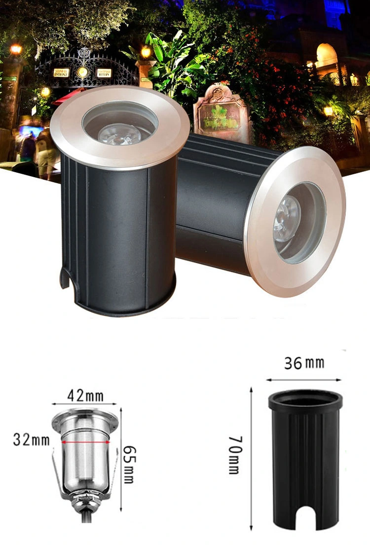 Waterproof IP68 1W LED Grass Light, Outdoor Garden Path, Ground, Buried Patio Landscape