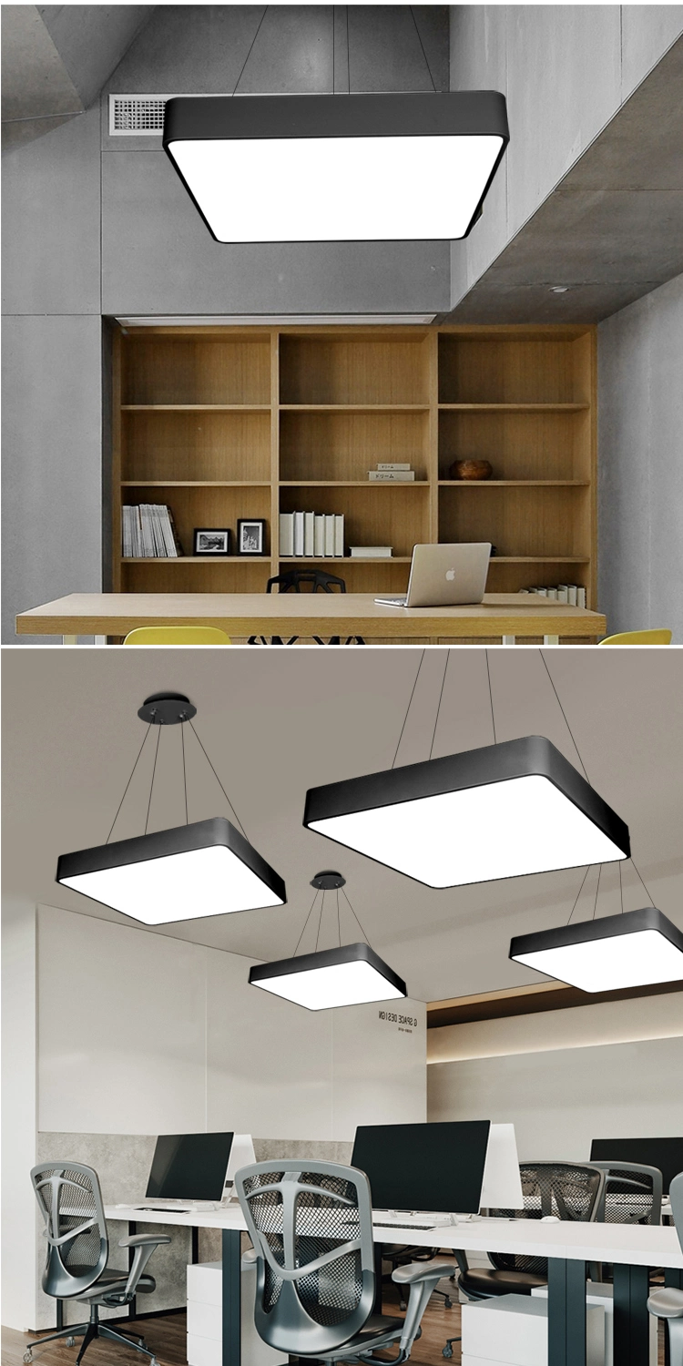 Underground Garage Lighting Geometric Lighting Chandelier Lighting Square Lights LED Hanging Linear LED Office Lighting