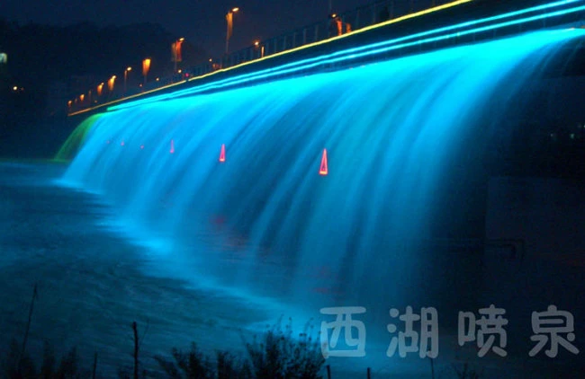 Rainbow Lighting Waterfall Fountain for Large Bridge