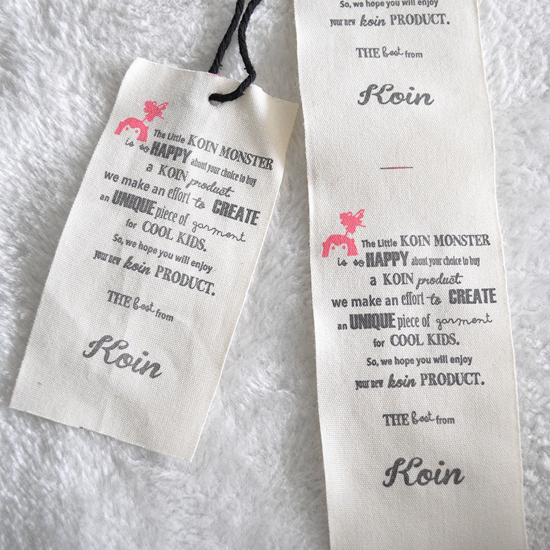 Attached Stain Fabric 2PC Kraft Paper Hangtag for Garment