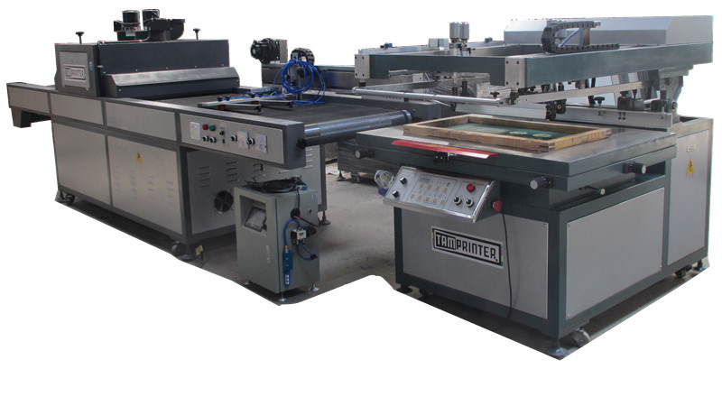 Oblique Screen Printer with Ultraviolet Tunnel Dryer