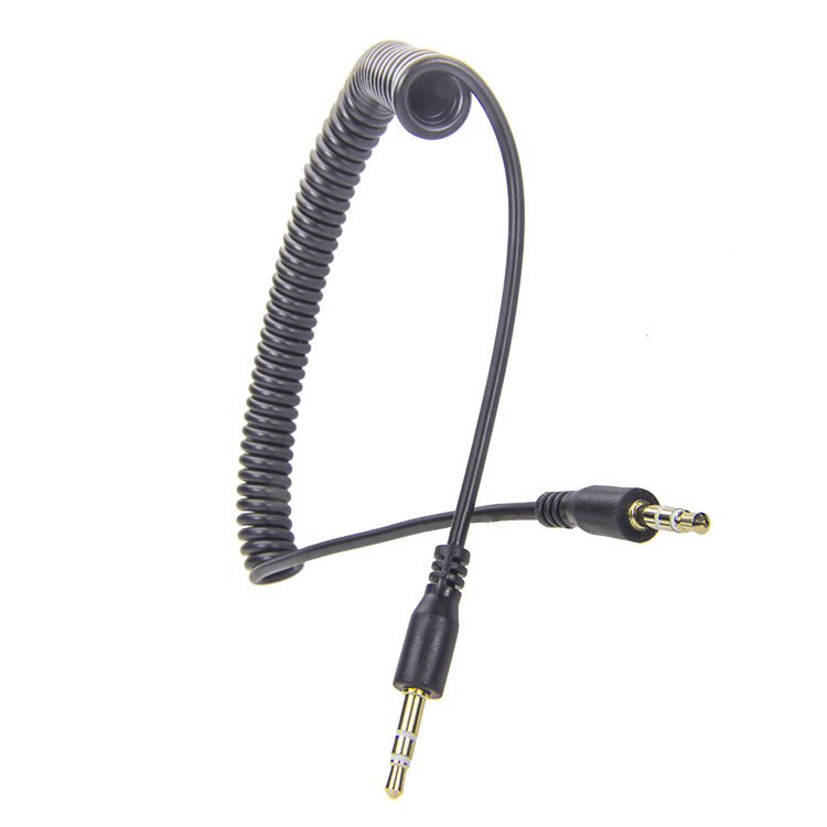 Wholesale From China Stereo Coiled 3.5mm Spring Wire Audio Cable