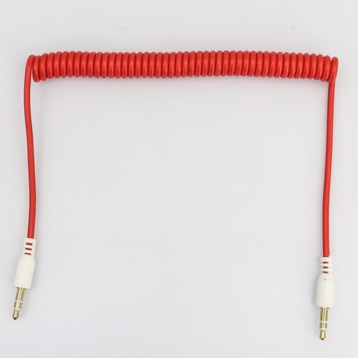 Wholesale From China Stereo Coiled 3.5mm Spring Wire Audio Cable