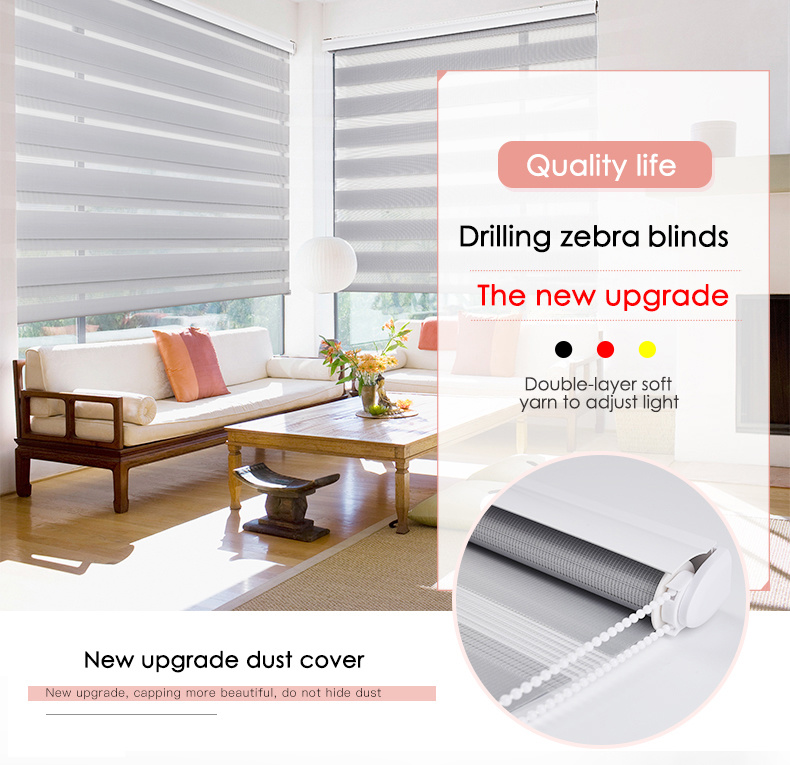 Window Blinds Custom Cut to Size, Brownish Brown Woodlook Zebra Blinds with Dual Layer Roller Shades,Dual Layer Sheer or Privacy Light Control for Day and Night