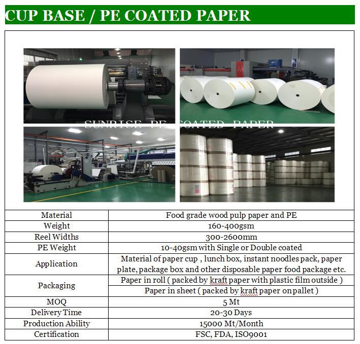 Hot Sale Paper Cup Paper in Roll with High Quality Paper for Cup