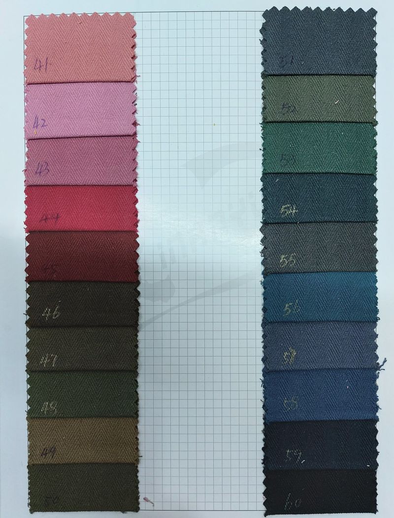 Stock 100 Cotton Herringbone Design Dyed Fabric for Garment Fabric