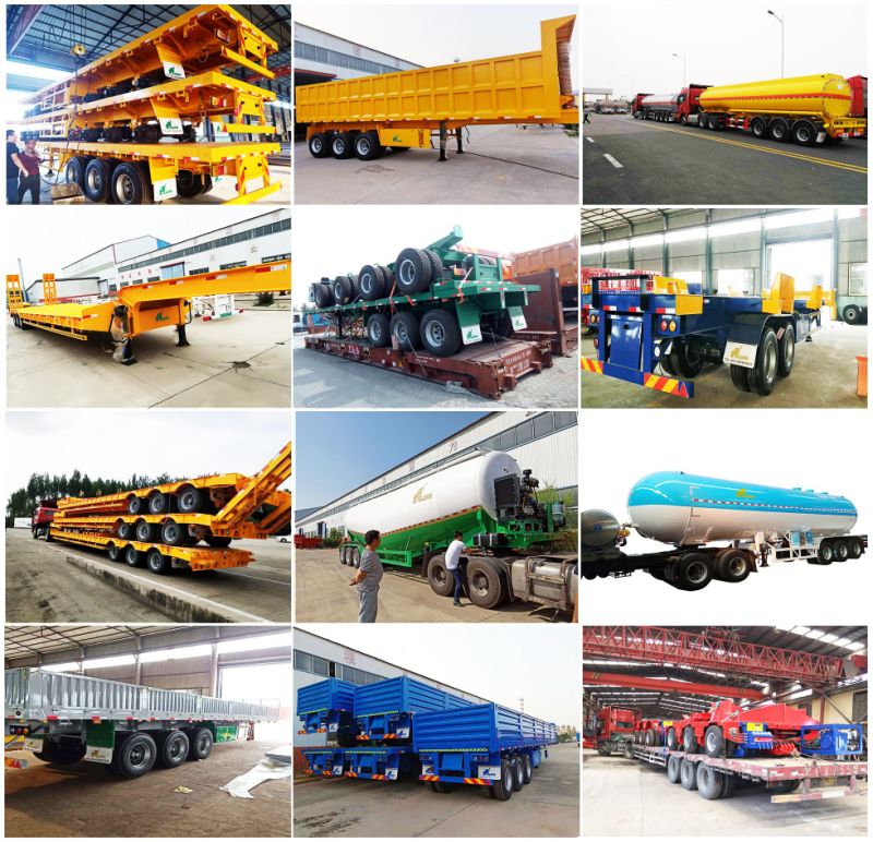 Three Axles 12.5 M Long Container Flatbed Semi Trailer