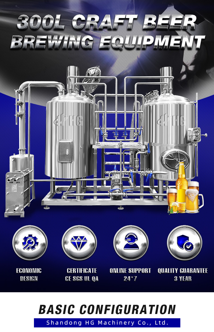 Stainless Steel Beer Brew Equipment Brewing Equipment System Micro Brewery Equipment Craft Beer Brewing 300L