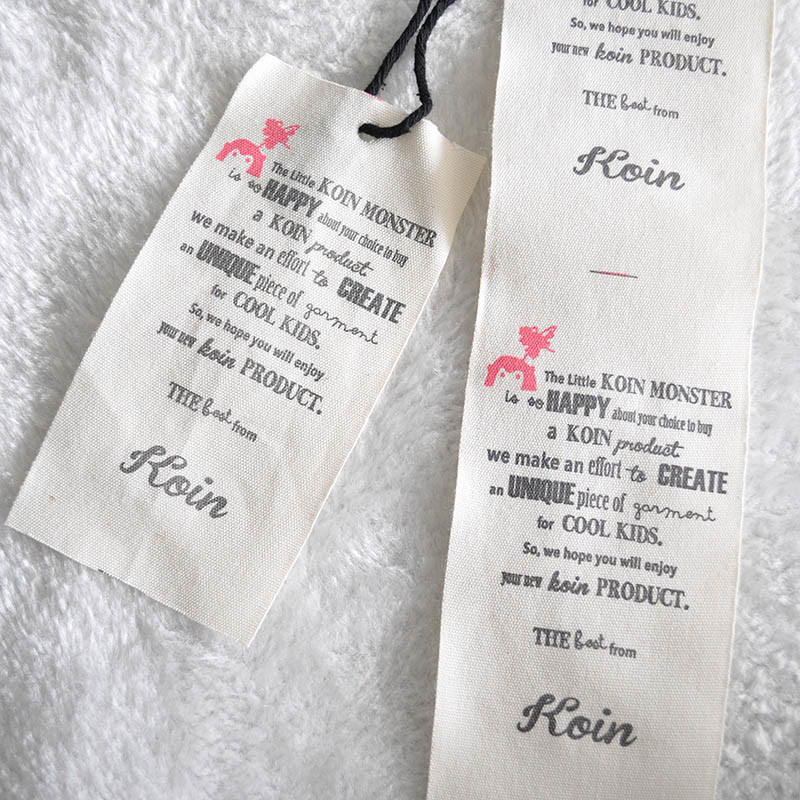 Attached Stain Fabric 2PC Kraft Paper Hangtag for Garment