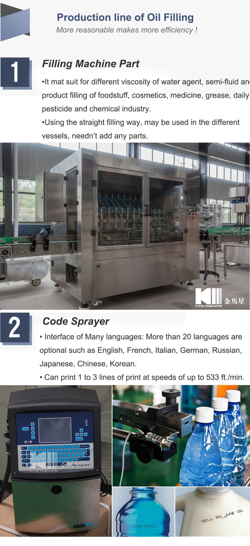 Automatic Multiple Filling Head of Edible Oil Filling Machine