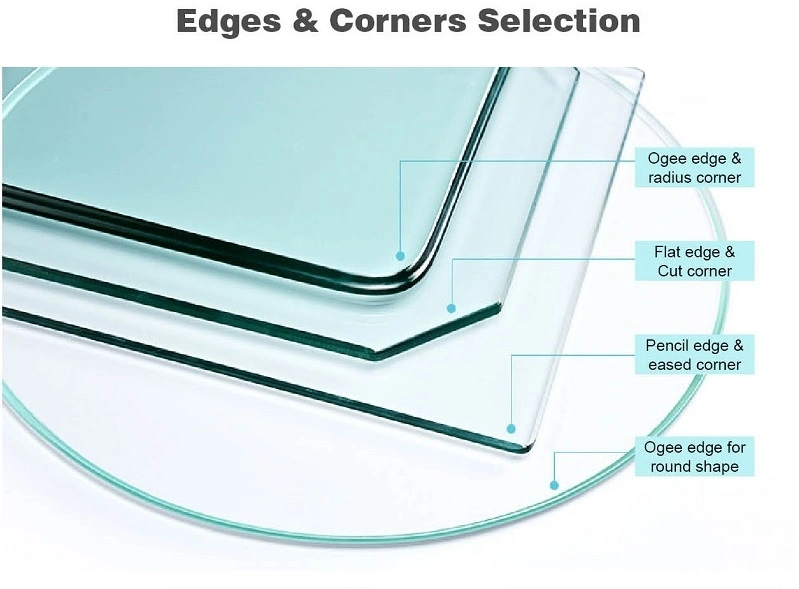 Rectangle Glass Table Top Custom Clear Tempered 3/8