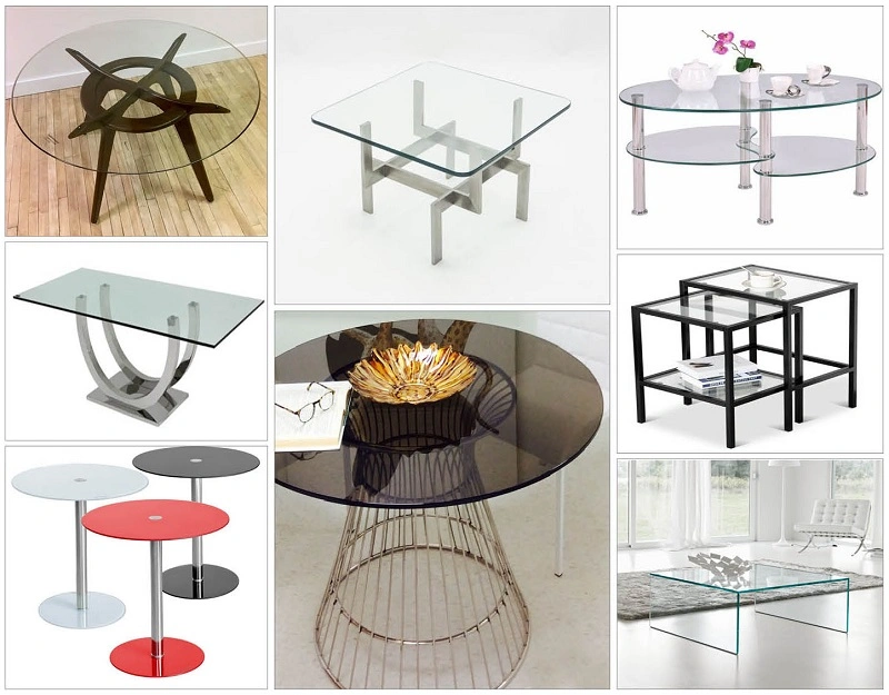 Rectangle Glass Table Top Custom Clear Tempered 3/8