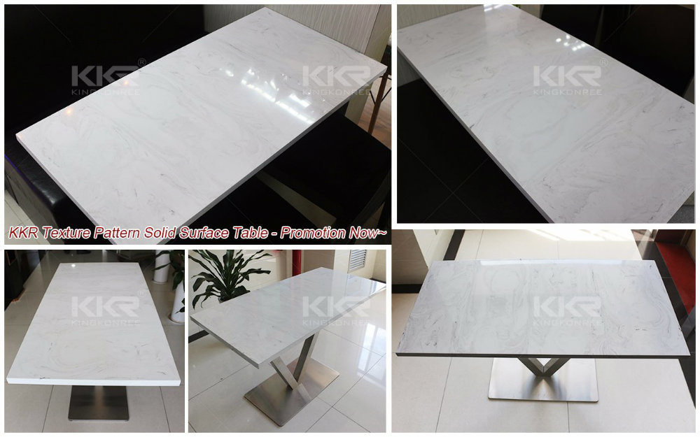 2 Person Round Solid Surface Fast Food Dining Table (KKR-200207-2)