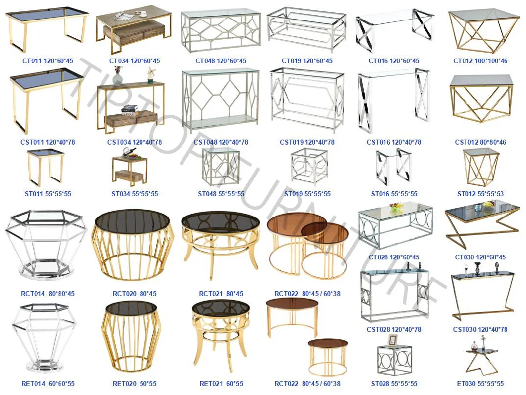 Modern Stainless Steel Gold Titanium Plating Side Table Coffee Table