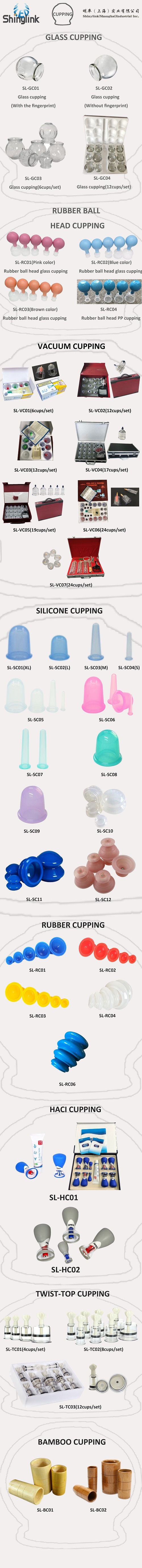 Silicone Suction Cupping/ Glass Cupping/ Vacuum Cupping