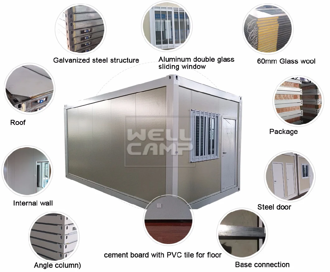 Well Camp House Flat Pack Container Homes Villa Mobile Container Office