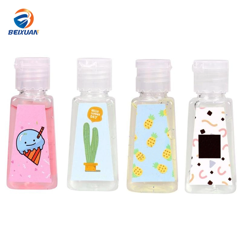 30ml Pet Trapezoidal Hand Washing Liquid Portable Plastic Bottle Band with Flip Cap
