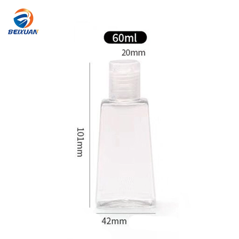 30ml Pet Trapezoidal Hand Washing Liquid Portable Plastic Bottle Band with Flip Cap