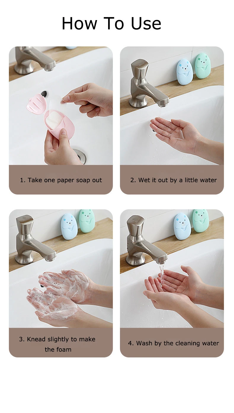 Cute Box Toilet Soap Travel Soap Sheet Convenient to Carry