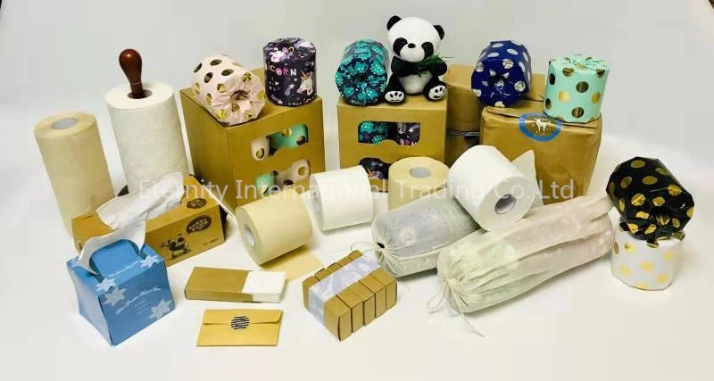 Chemical Free and Harmless Natural Bamboo Pulp Toilet Roll Tissue Paper