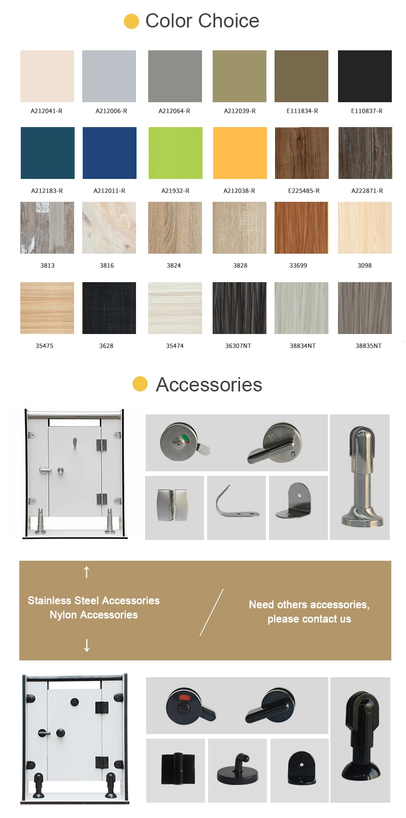 Jialifu Stainless Steel Compact Laminate Washroom Partition