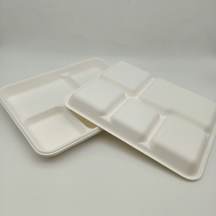 Five-Grid Tray of Environmentally Friendly Composting Sugarcane Pulp