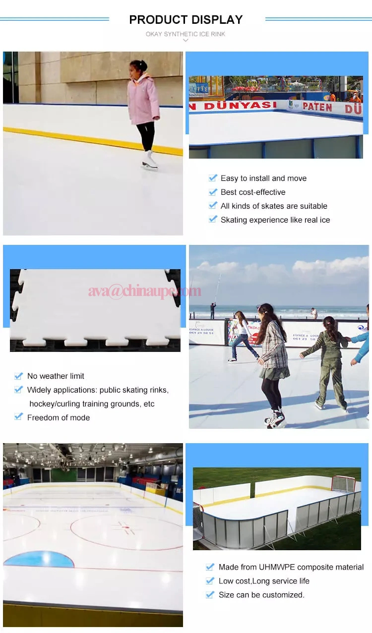 Homemade DIY Fake Plastic Artificial Portable Indoor Outdoor Backyard UHMWPE Custom Ice Rinks