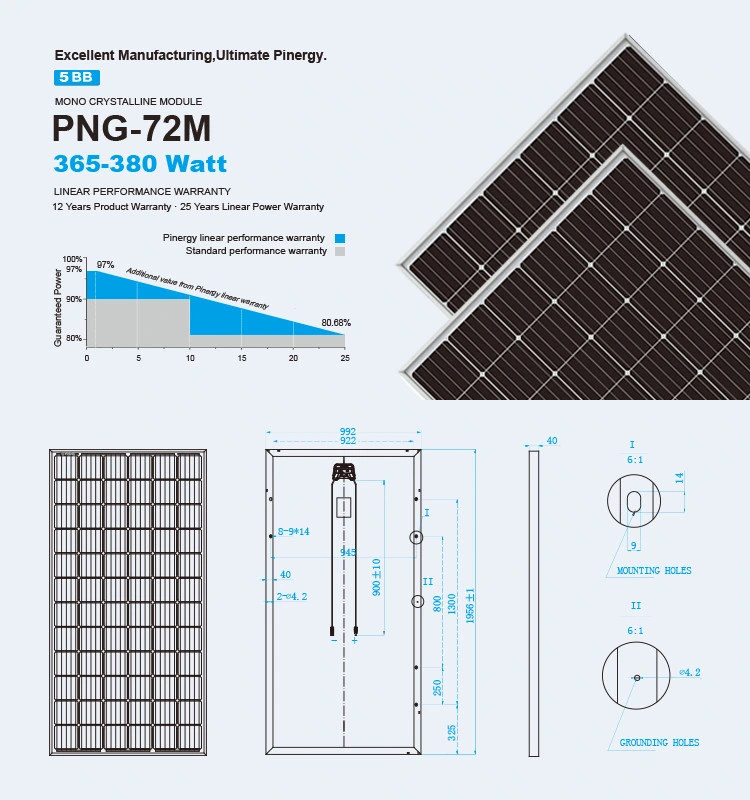 Manufacturers in China Panels 370W 380W PV Polycrystalline Mono 72 Cells Solar Panel for Home System