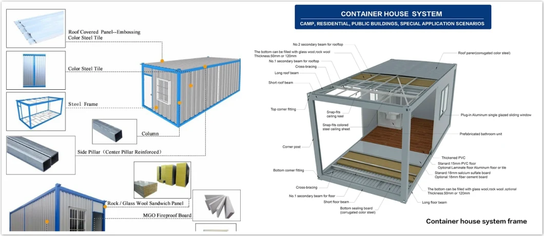 Best Selling 20FT Prefab/Prefabricated /Luxury Modular House/Storage Container Homes Villas/Container House