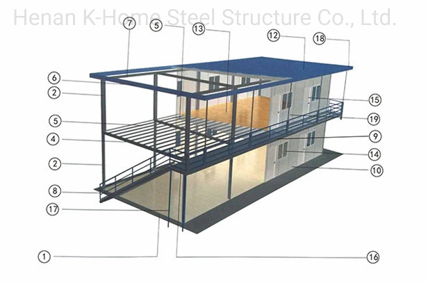 2 Story K Mobile Prefab House Building Dormitory