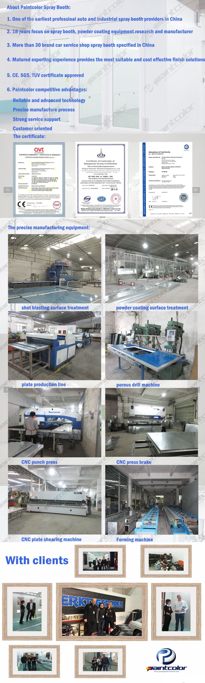 Infrared Baking Paint Booth with Endothermic Panels Heaters in Spray Booth