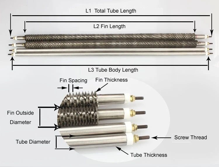 Industrial Customized Tubular Heating Element Air Finned Heater