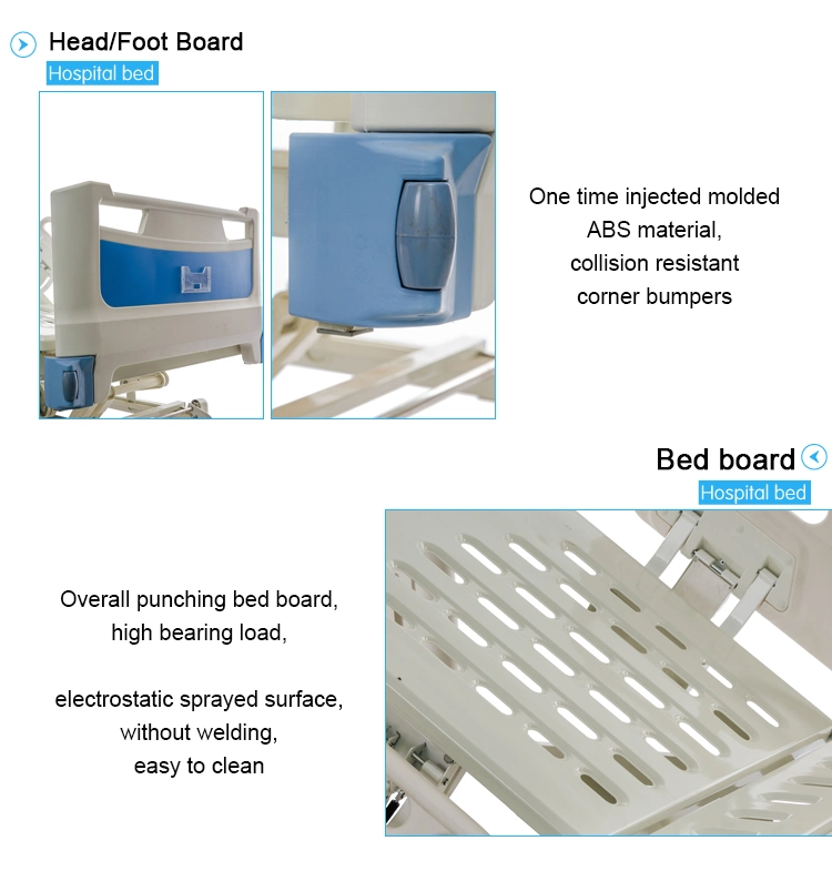 ICU Ward Room Patient 3 Function Remote Control Electric Hospital Electronic Medical Bed