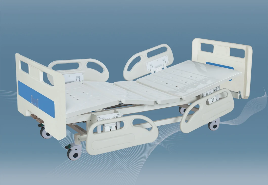 Hospital ICU Stainless Steel ABS Double-Rocking Hospital Medical Nursing Bed