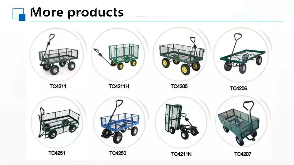 Wholesale Steel Garden Mesh Tool Cart Utility Leaf and Lawn Wagon Trolly Cart