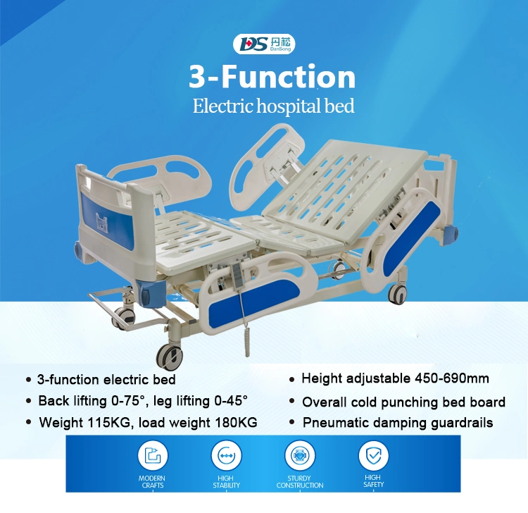 ICU Ward Room Patient 3 Function Remote Control Electric Hospital Electronic Medical Bed