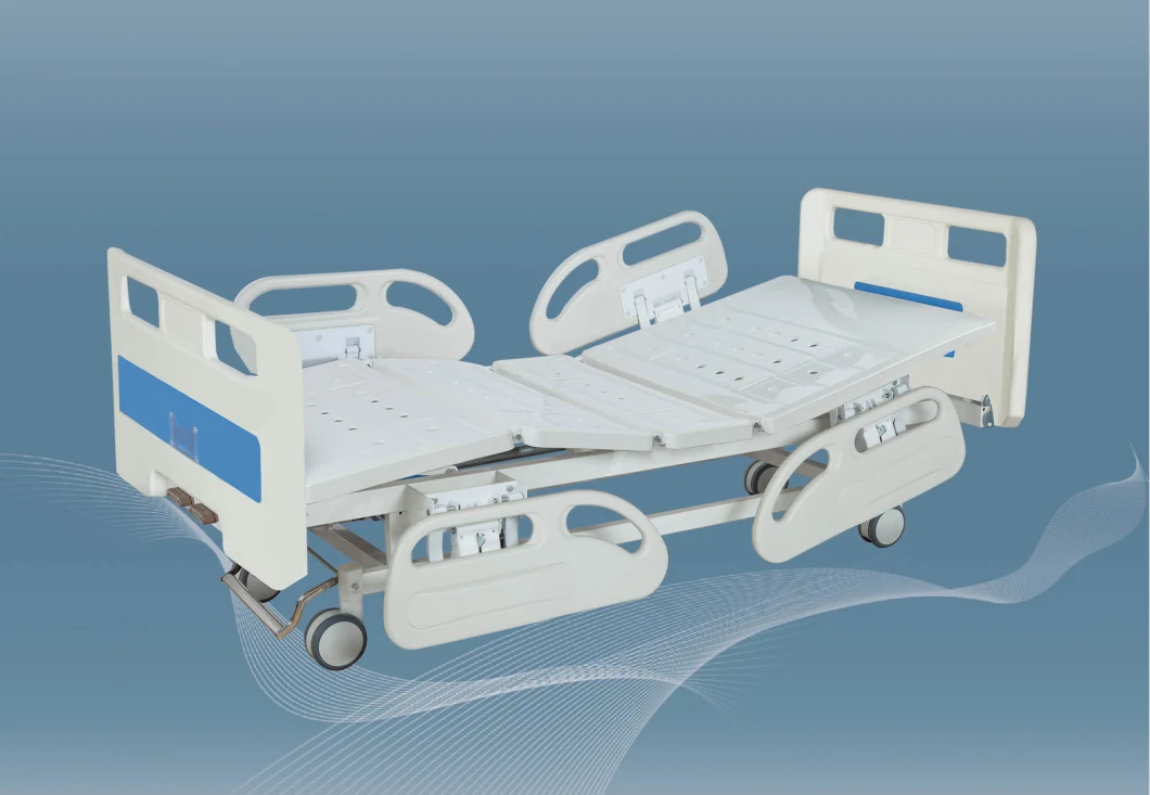 Hospital ICU Stainless Steel ABS Double-Rocking Hospital Medical Nursing Bed