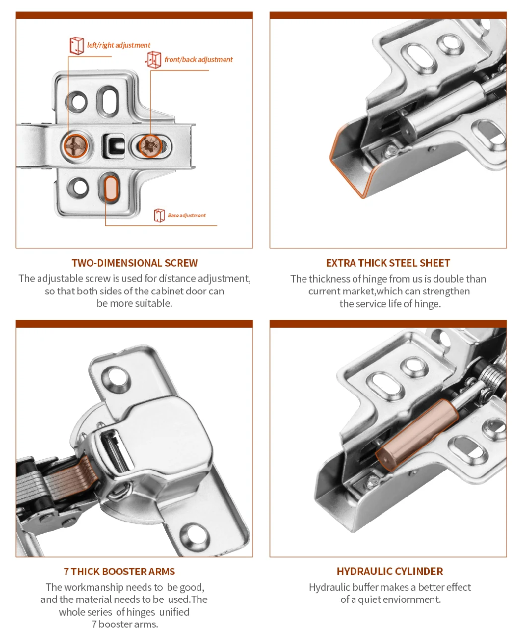 A10 Soft Closing Hydraulic Hinges Furniture Hardware Fittings Kitchen Cabinet Doors Hinges