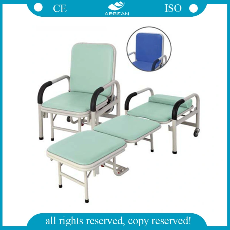 Steel Power Coated Used Hospital Accompany Attendant Chair in Hospital