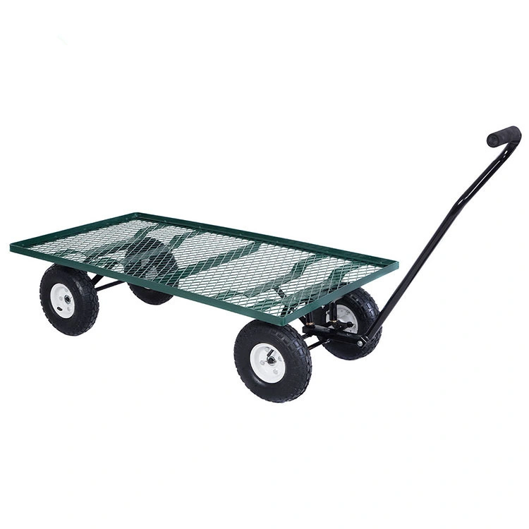 Wholesale Steel Garden Mesh Tool Cart Utility Leaf and Lawn Wagon Trolly Cart